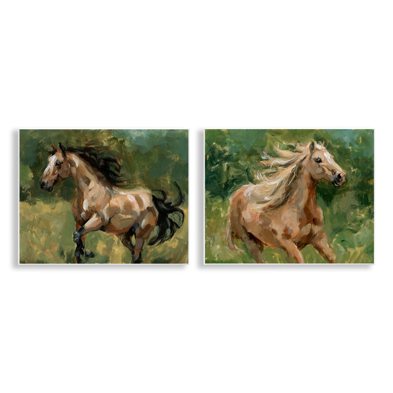 Stupell Industries Trotting Horse Visages 2pc Wall Plaque Art Set Design by Victoria Barnes